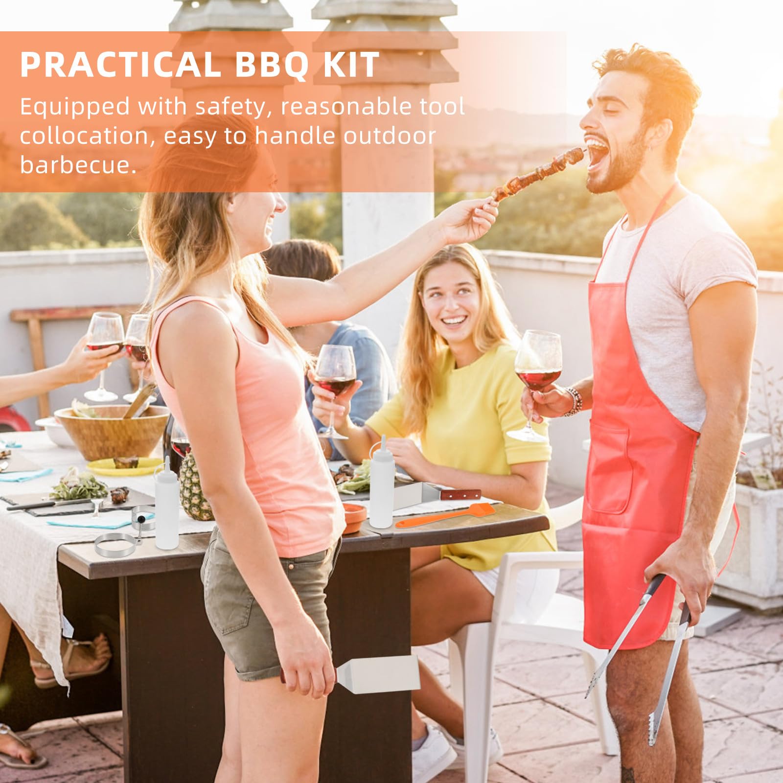 Juego de 12 Utensilios para Barbacoa de Acero Inoxidable, Kit Completo y Profesional para Camping y Barbacoa al Aire Libre, Fácil de Manejar