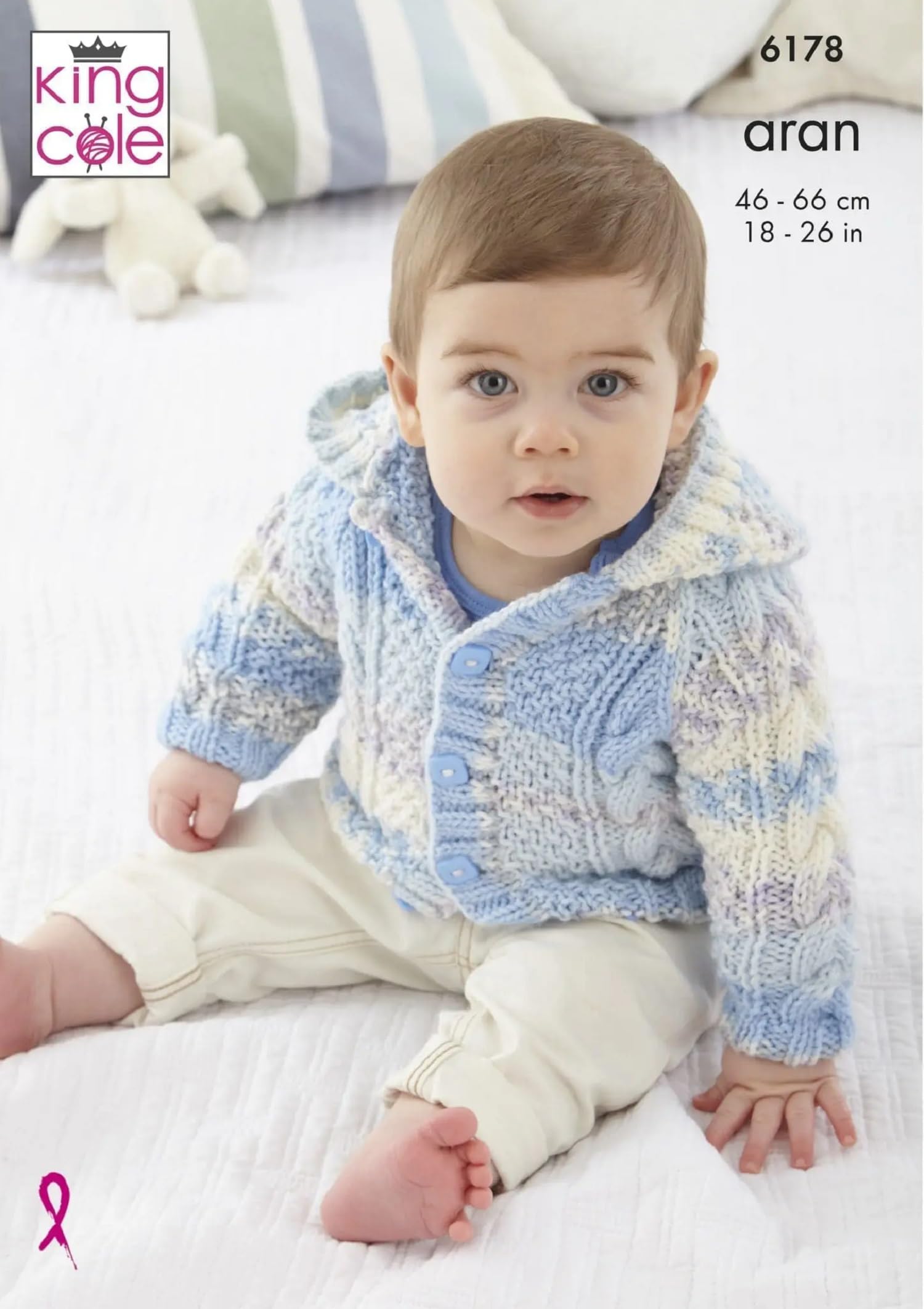 King Cole Babies Knitting Pattern Aran Cosy Baby Cardigan & Hat (6178)