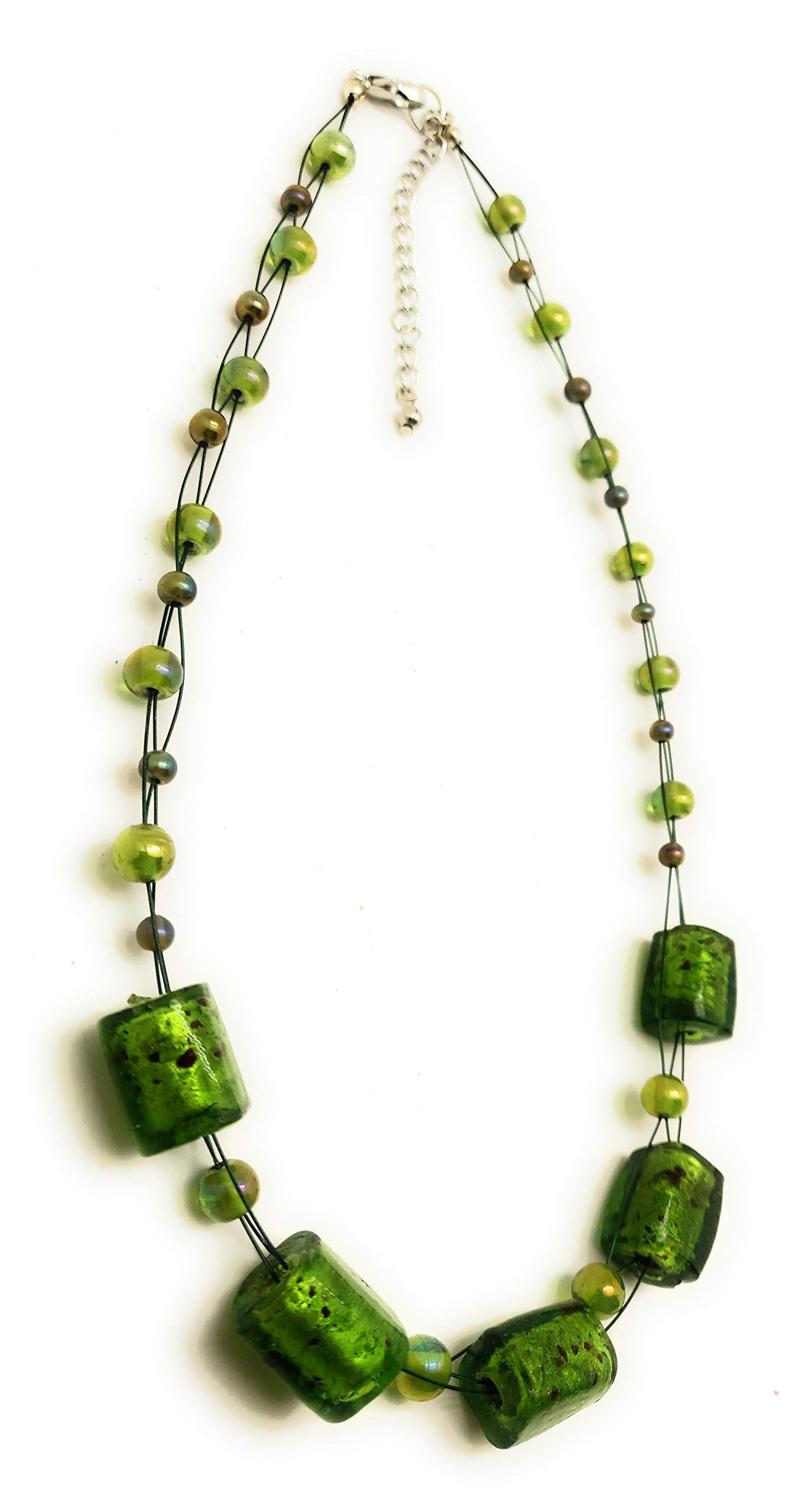 DCA Glass Women Necklace (Green-Brown) (B01K1J01IA) Amazon Price History, Amazon Price Tracker