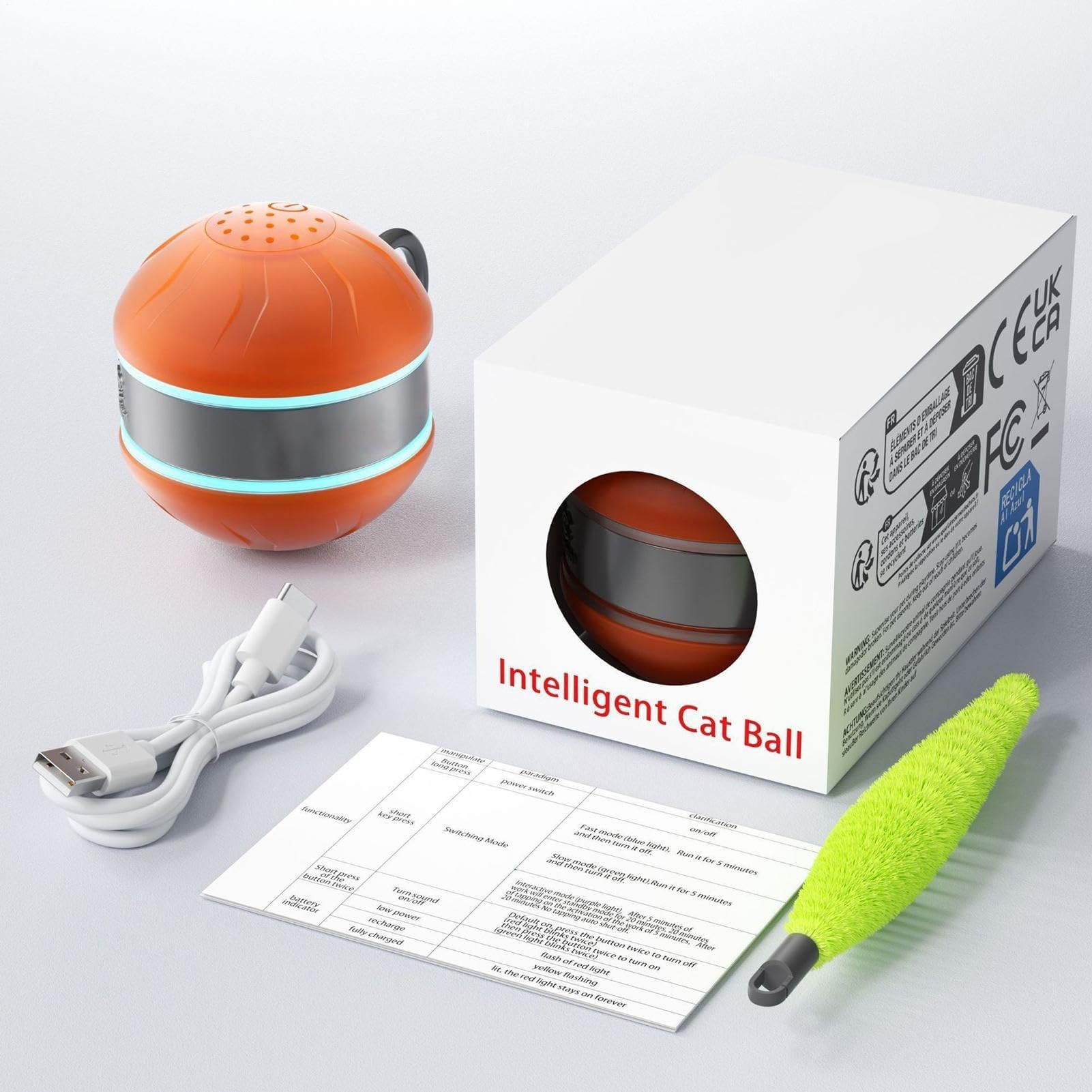 Juguetes para Gatos， Juguete Inteligente for Gatos con Bolas for Perros, Juegos automáticos de Interior Luces for Mascotas pequeñas, Medianas y Grandes