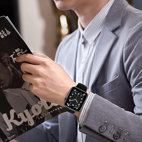 Miniatura 4 de SuperNaNa - Paquete de 15 bandas de silicona suave compatibles con Apple Watch de 38, 40, 41, 42, 44, 45, 46 y 49 mm, correas deportivas unisex