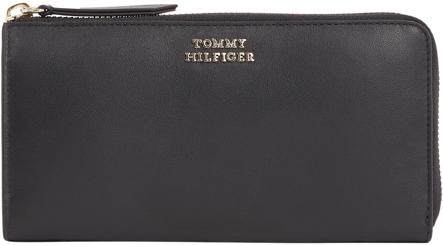 Tommy Hilfiger Women Wallet Hilfiger Leather Lrg Za Large, Black (Black), One Size