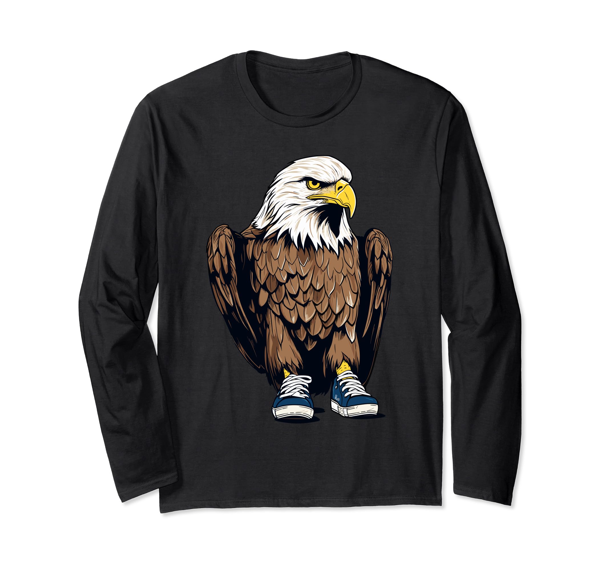 Vintage american Eagles Bird Wearing Sneakers funny Long Sleeve T-Shirt
