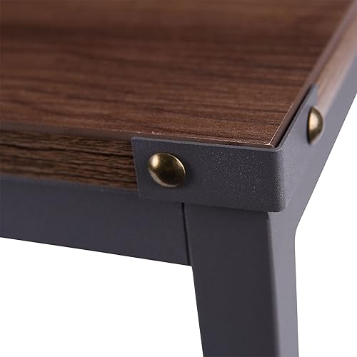 Miniatura 5 de Alera Escritorio de mesa de la serie industrial, 47.25 x 23.63 x 29.5 pulgadas, nogal moderno