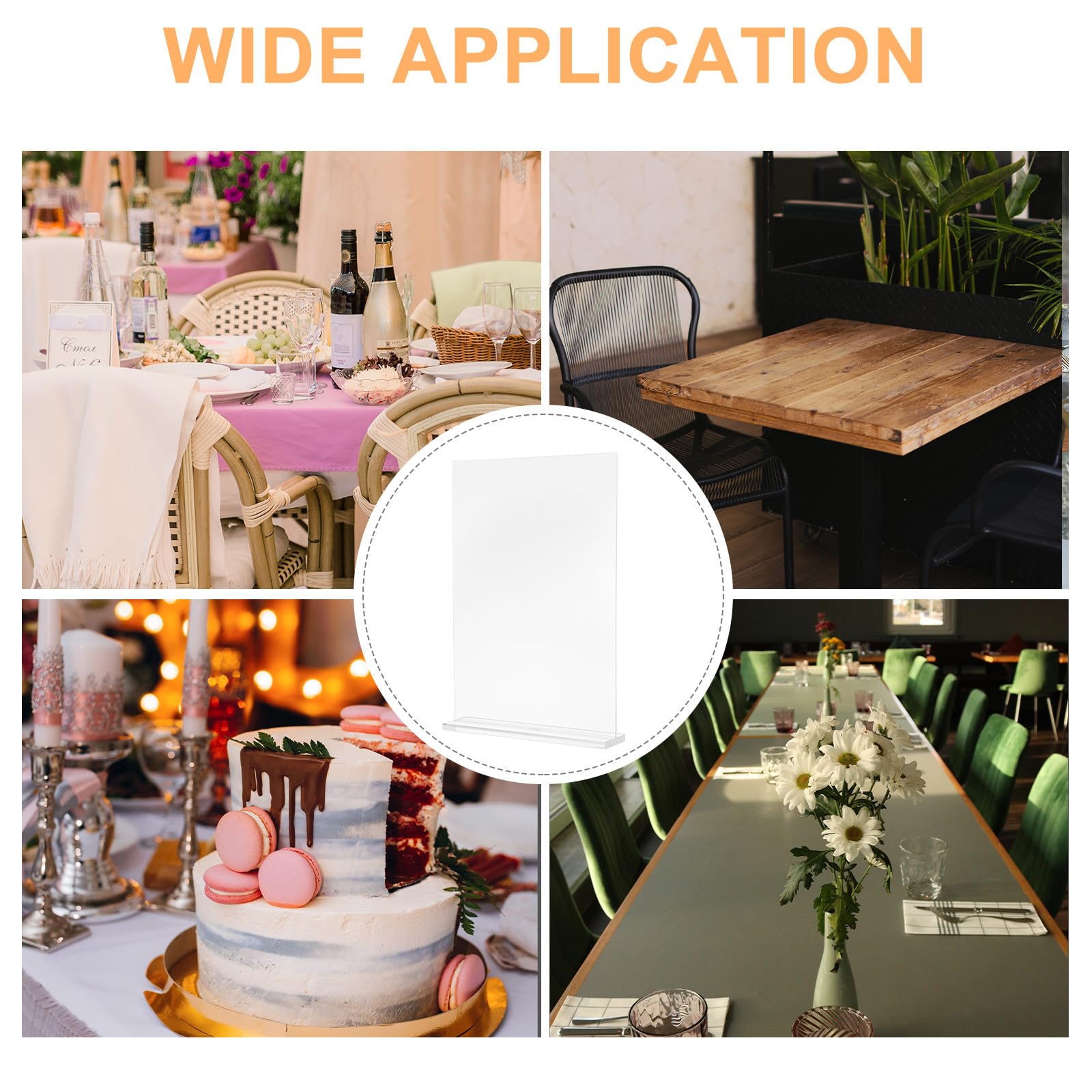 6 Stück Acryl Schildhalter T-form Doppelseitig Transparenter Tischmenü Displayständer aus Langlebigem Acryl Vertikaler Preisschildhalter für Restaurant Büro Zuhause
