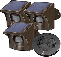 Vista 8 de eMACROS Sistema de alarma solar inalámbrico para entrada (rango de 1/2 milla, 1 receptor y 4 sensores solares) - Detector de movimiento exterior
