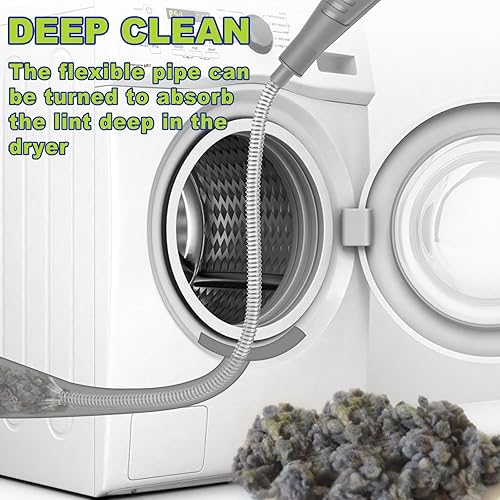 Miniatura 3 de Kit limpiador de ventilación para secadora Sealegend, manguera de vacío para pelusa, removedor de pelusa, manguera de aspiración para ventilación de