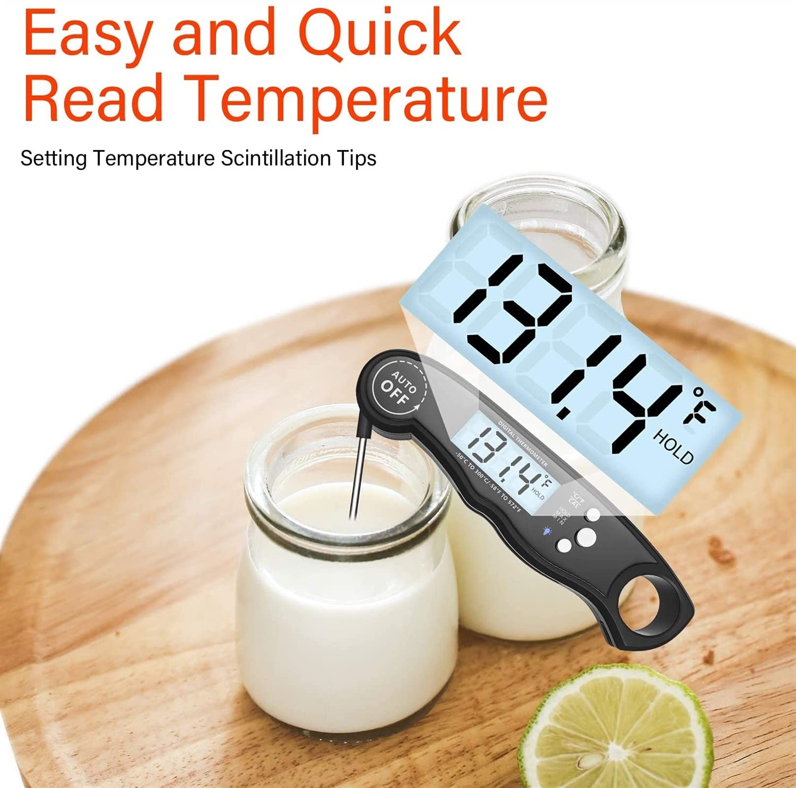 Termómetro de Carne Digital Dual sonda de Cocina Barbacoa Pantalla táctil del termómetro LCD Alarma de Temporizador de retroiluminación