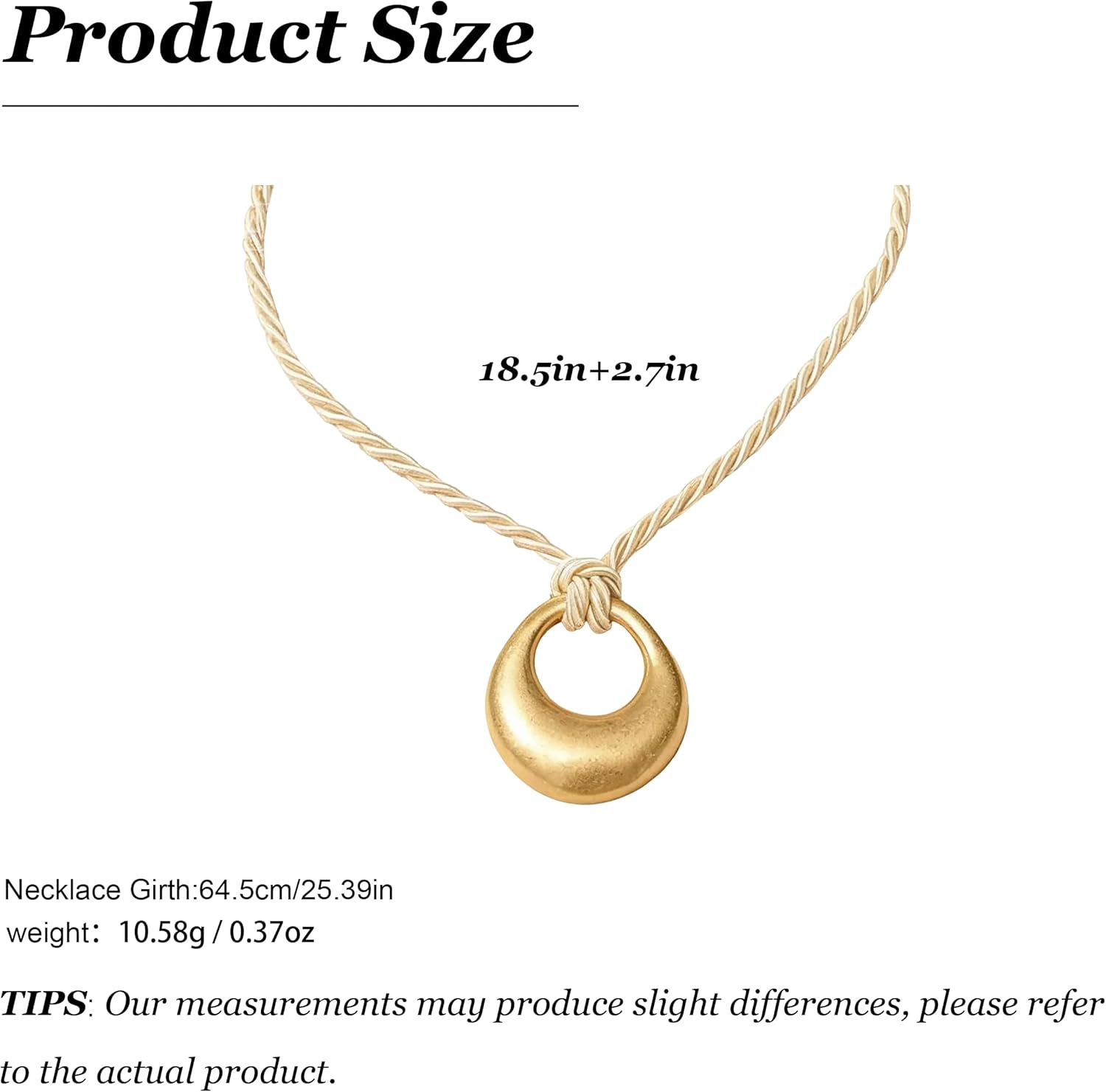 Boho Pendant Necklace for Women Chunky Gold Necklace Large Circle Pendant Statement Jewelry Trendy Gifts - Image 6