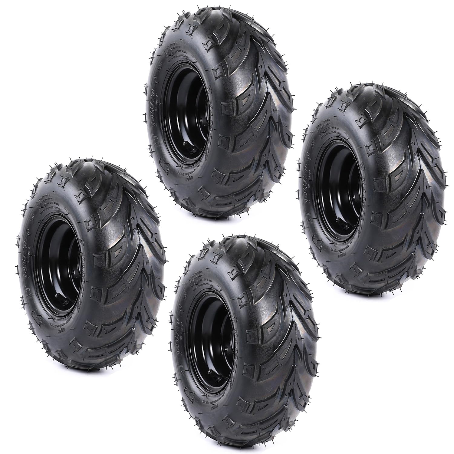 Set of Four 145/70-6 14x6-6 ATV Tires Wheels With Rims