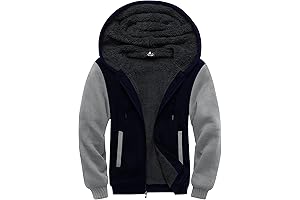 SCODI Hoodie Sweatshirt for Men Full Zip Up Heavyweight Fleece with Thick Sherpa Lining
