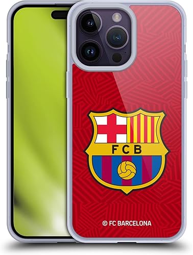 Miniatura 1 de Head Case Designs Funda de gel suave con licencia oficial del FC Barcelona Red Crest compatible con Apple iPhone 14 Pro Max