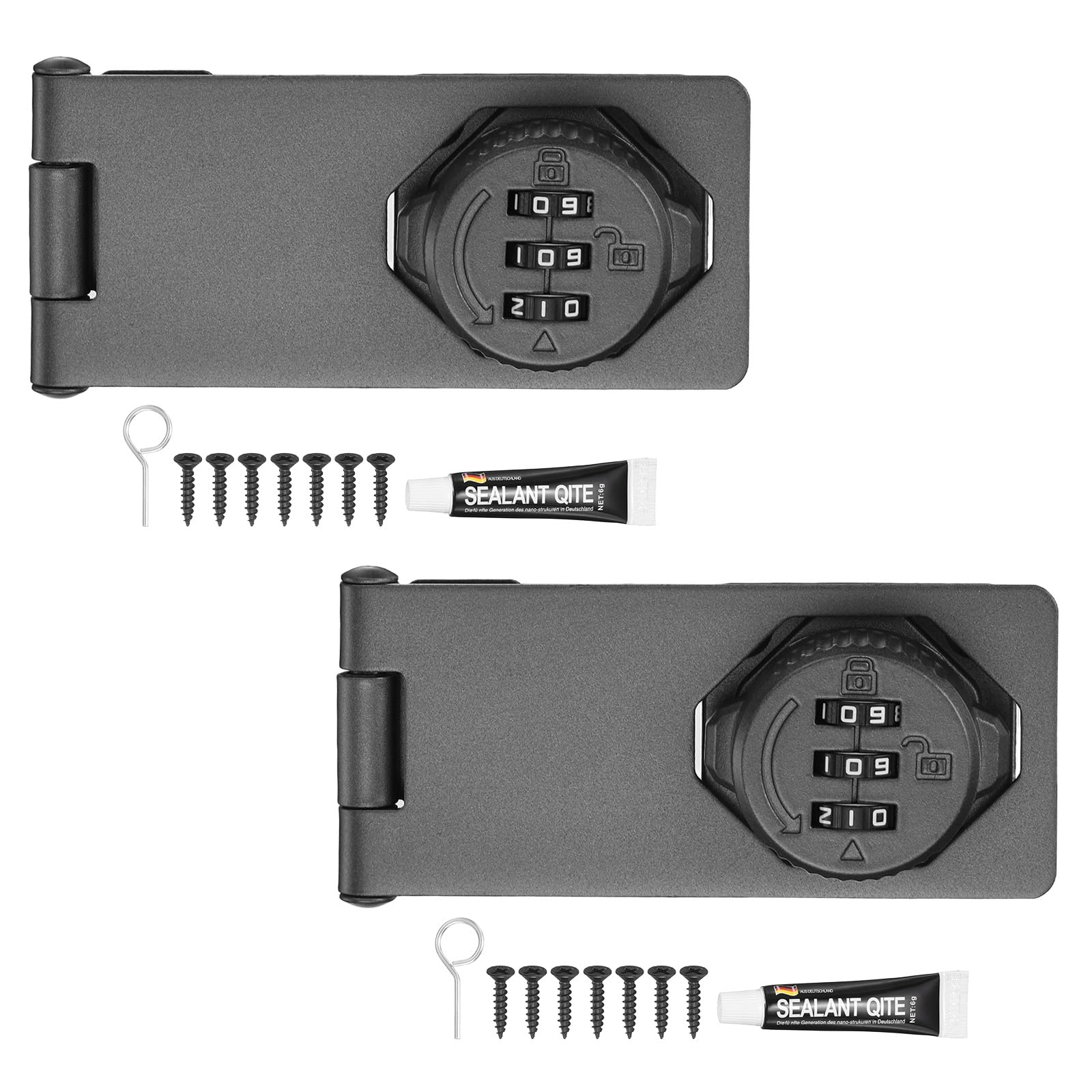 Loquets rotatifs à mot de passe gris de 12,7 cm pour meuble, placard et salle de bain PATIKIL