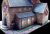 Vista 5 de Kit de fabricación de modelos de cartón para iglesia - Edificio de ferrocarril modelo a escala O