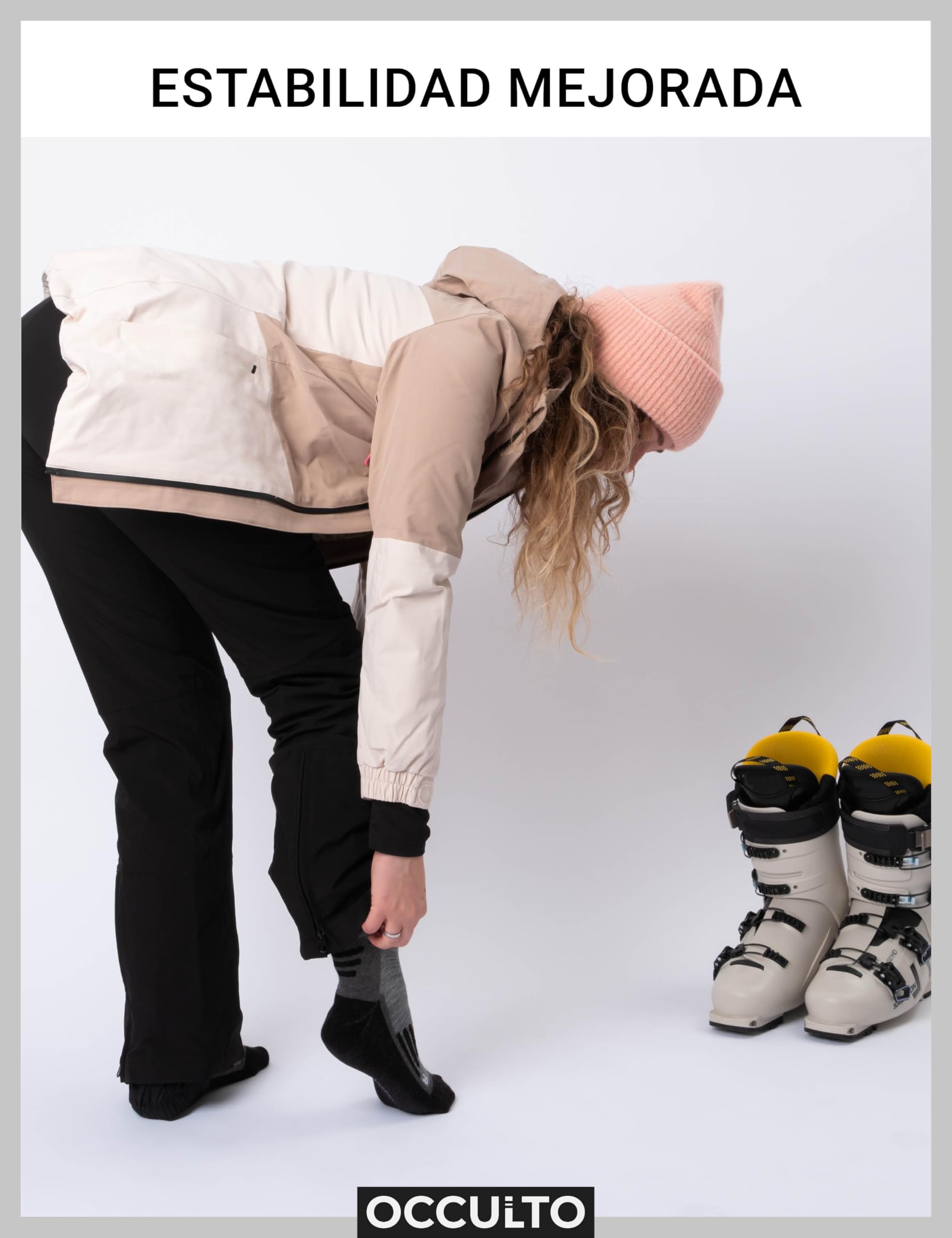 Occulto Calcetines de Esquí de Lana Merino para Hombre & Mujer 2 pares (modelo: Toni)