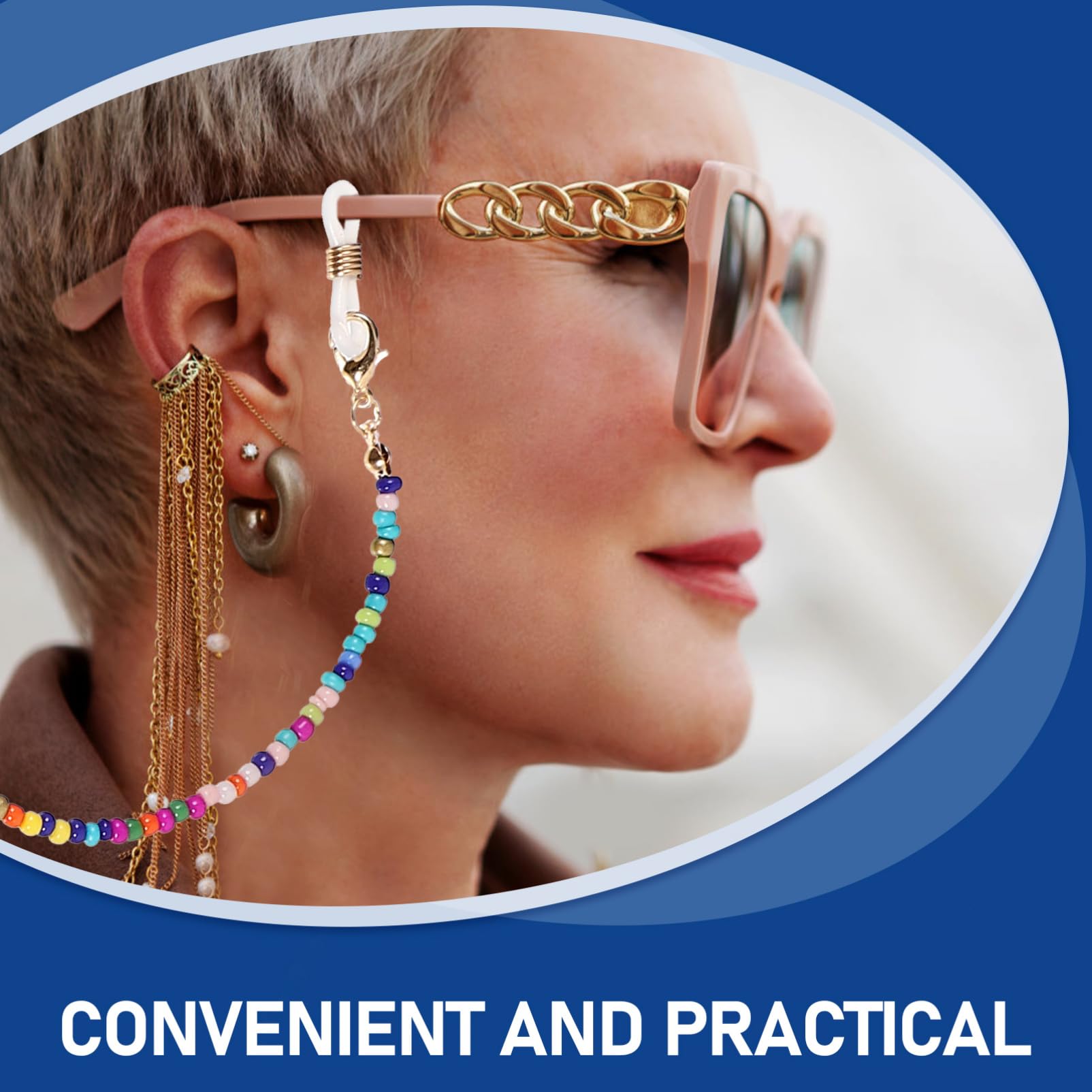Sonnenbrillen-kettenband Brillenhalter Brille Anti Augenkette Brillen Band Brillenbänder Maskenhalter Um Den Hals Perlenbesetzte Brillenkette Glasperlen