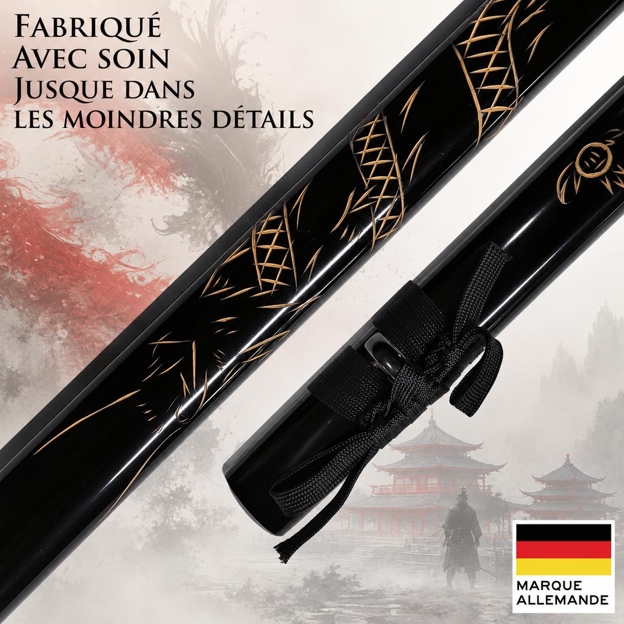 Bokken en Bois Shinai Katana Wakizashi Tanto Kendo Épée Accessoires d'armes en Bois Kendo Entraînement Sabre Samouraï