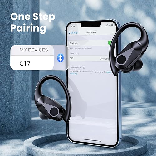 Miniatura 6 de Bluetooth Headphones Wireless Earbuds 90Hrs Playtime Ear Buds IPX7 Waterproof Sports Earphones with Wireless Charging Case & Over-ear Earhooks LED