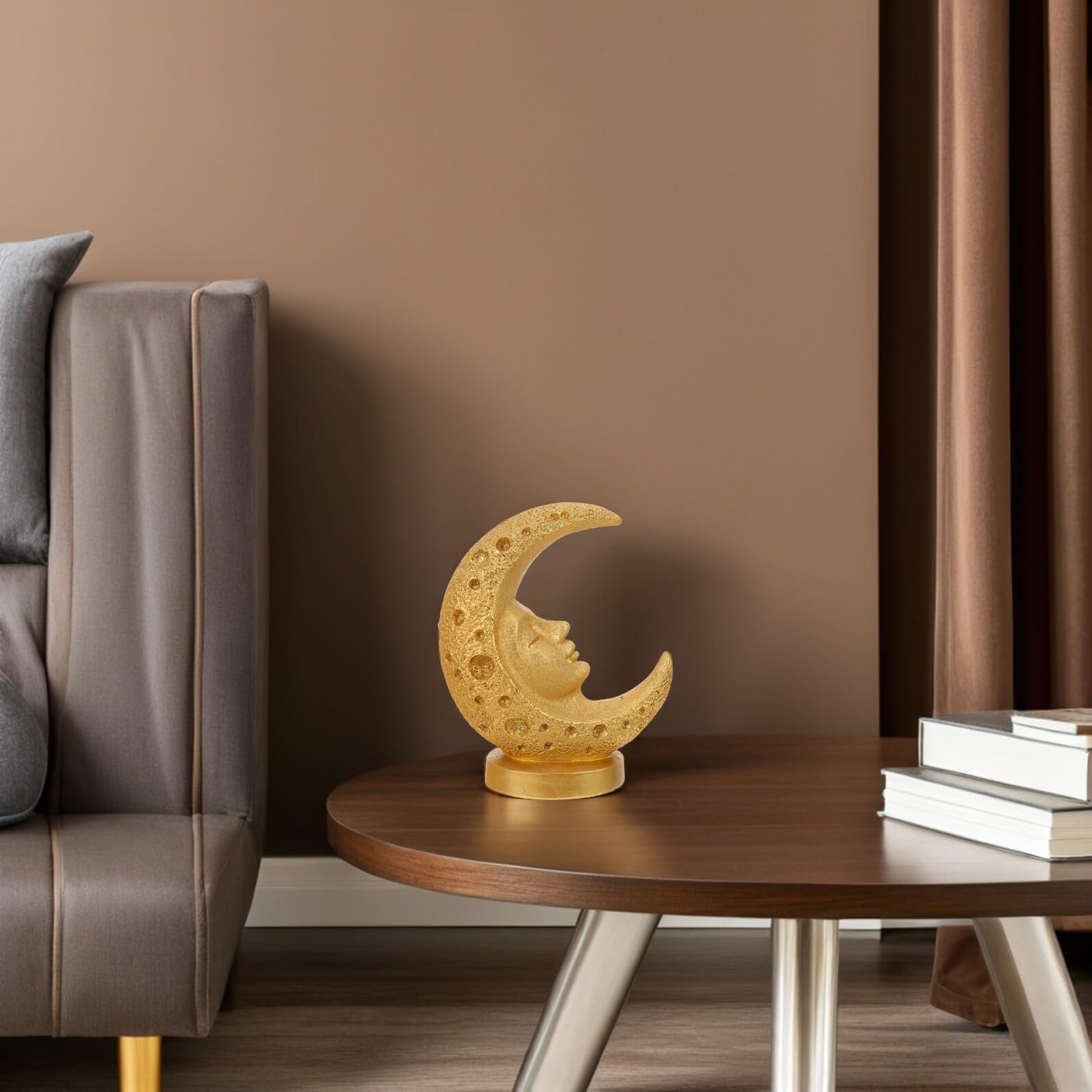 GARVALON Decorazioni in Resina per Ramadan Ornamento Forma di Mezzaluna per Feste Eid Statuina Islamica da Tavolo Decorazioni Speciali per Casa per Eid Mubarak