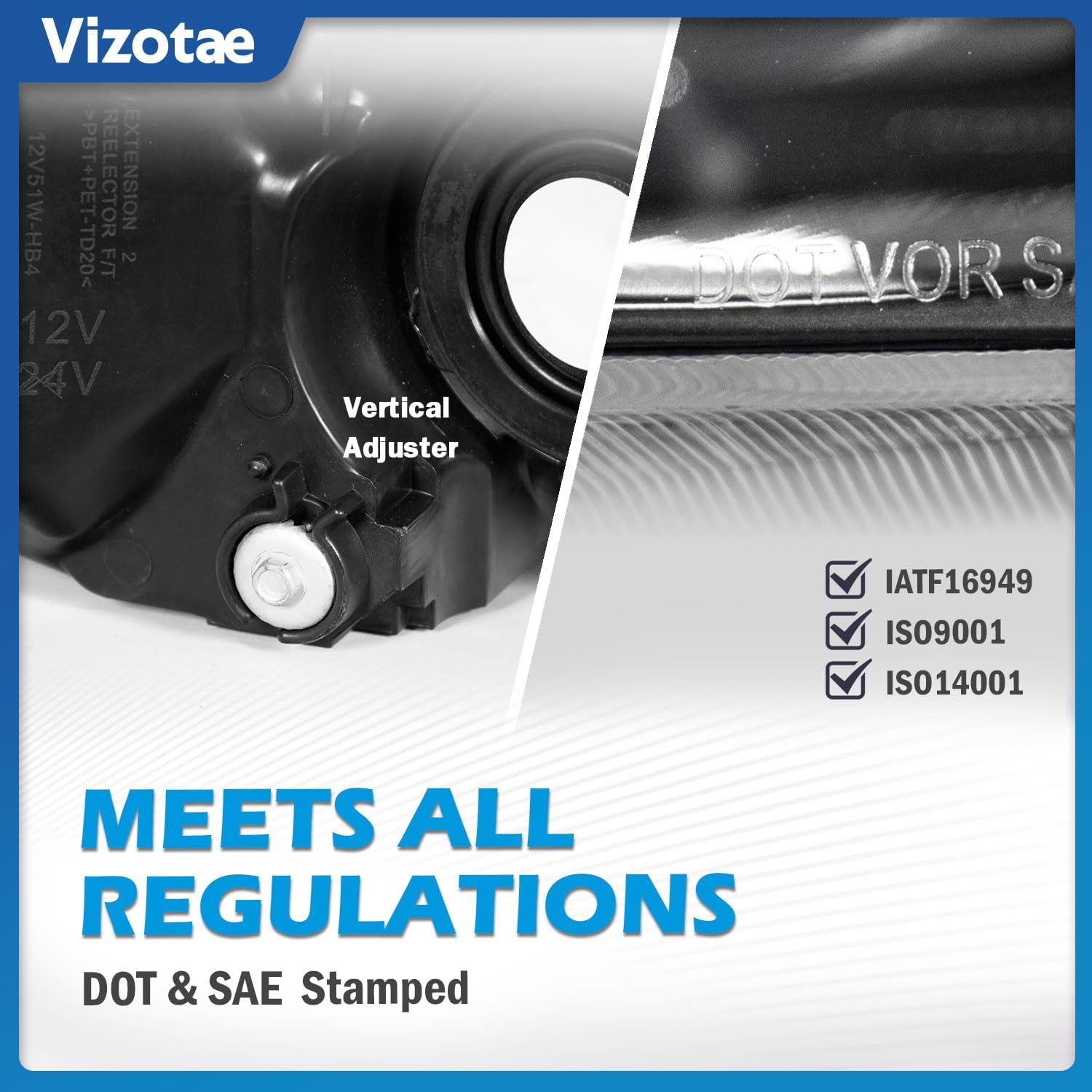 Headlights Assembly for 2006-2011 Honda Civic 4-Door Halogen Headlamp Replacement, High/Low Beam W/Bulbs, Driver & Passenger Side