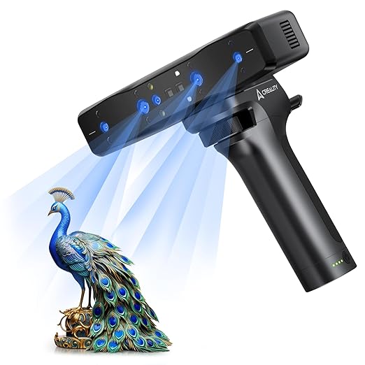Creality CR-Scan Otter Lite Wireless 3D Scanner with Lite Bridge, 0.05mm Accuracy, 24-Bit Color Scanning, Dual-Focus 4-Lens, WiFi 6, Anti-Shake, Outdoor Ready, for macOS/Win
