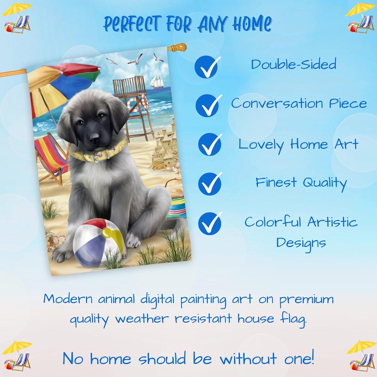 Doggie of The Day Anatolian Shepherd Dog House Flag - Pet Friendly Beach - Outdoor Double Sided Pet Home Garden Decor 28"w x 40"h, HFLG52869