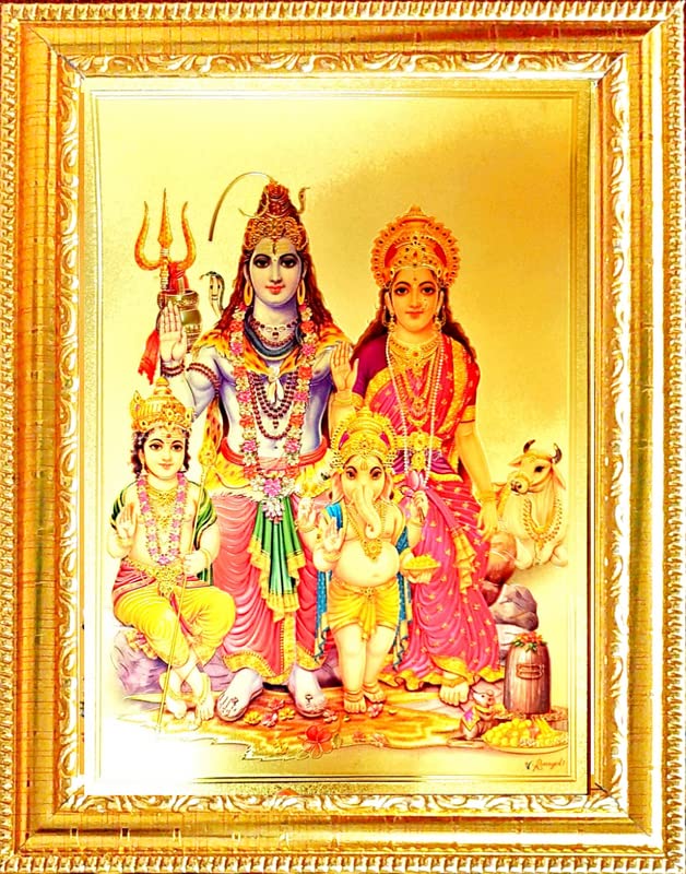 VCARTNOW Shiv parivar Religious Photo Frame God Photo Frames Photo