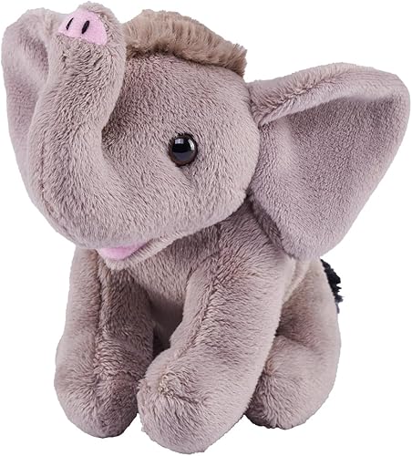 Wild Republic Pocketkins - Elefante ecológico, animal de peluche, 5 pulgadas, hecho de materiales reciclados, respetuoso con el medio ambiente