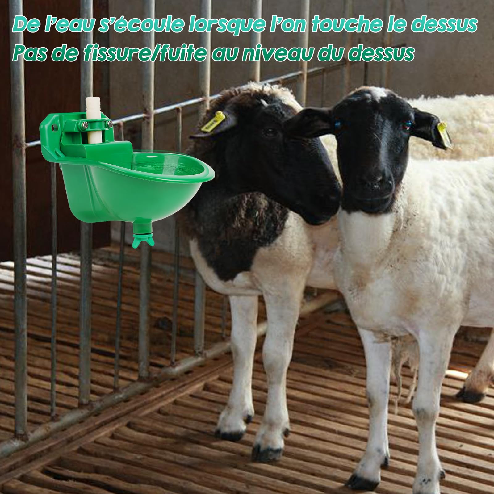 Abreuvoir Automatique Pour Moutons, Abreuvoir Pour BéTail Avec Trou de Drainage, Abreuvoir Automatique Pour Moutons, ChèVres, Chevaux, Abreuvoir Automatique Pour Bétail (2pcs)