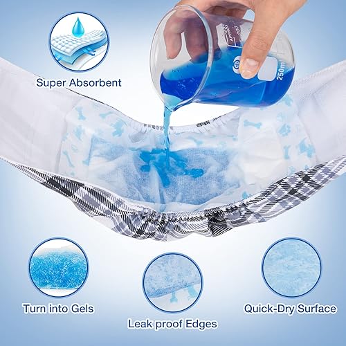 Miniatura 3 de Pet Soft Forros desechables para pañales para perros, almohadillas elevadoras para la mayoría de los pañales lavables para perros y bandas para el