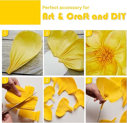 Vista 56 de PartyWoo Serpentinas de papel crepé marrón, 10 unidades de 820 pies, paquete de serpentinas de papel crepé bohemio neutro metálico dorado arena