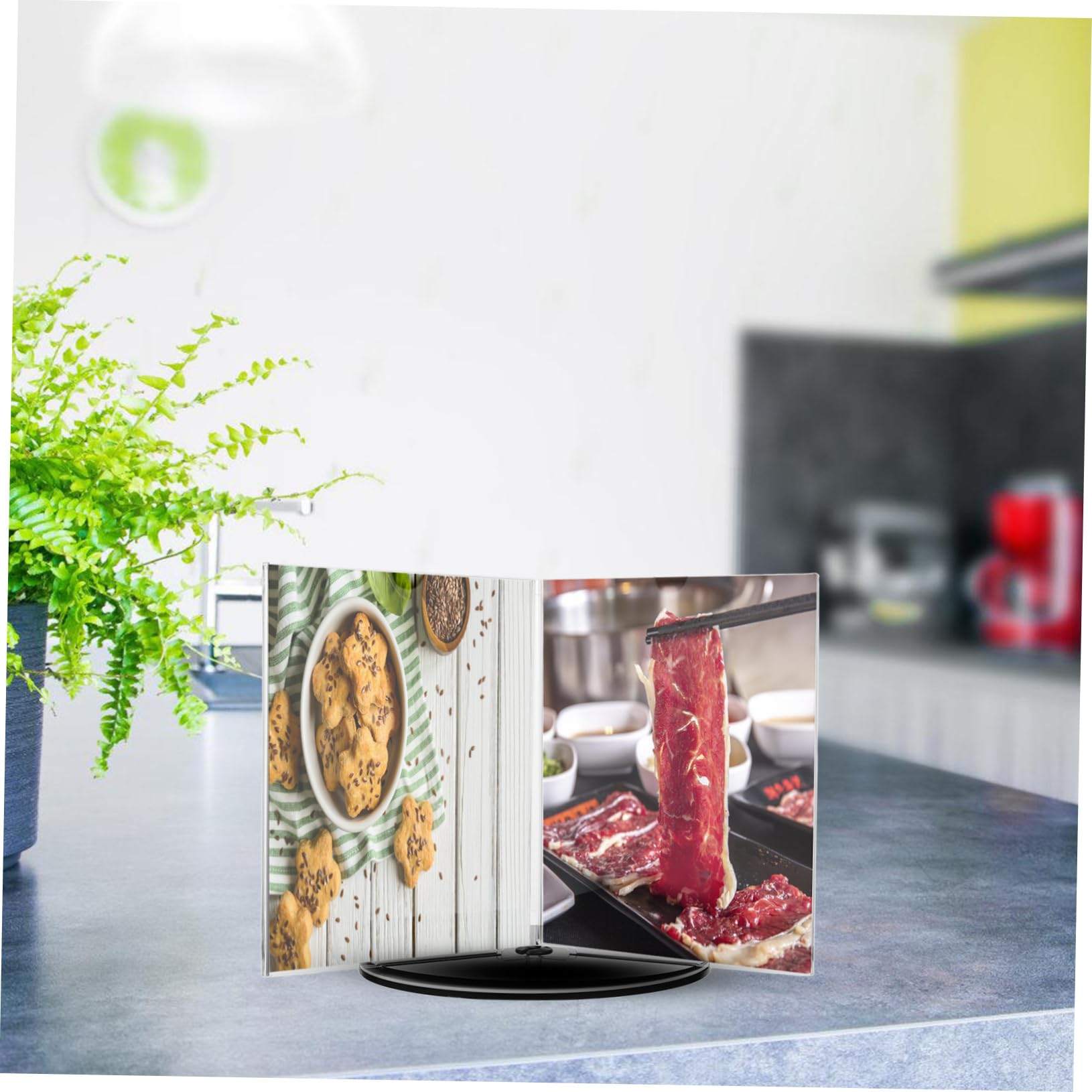 Portamenús Giratorio Multilateral A5 de Acrílico para Mesa | 1 Pieza, Base Estable de Escritorio, Adecuado para Buffets y Celebraciones