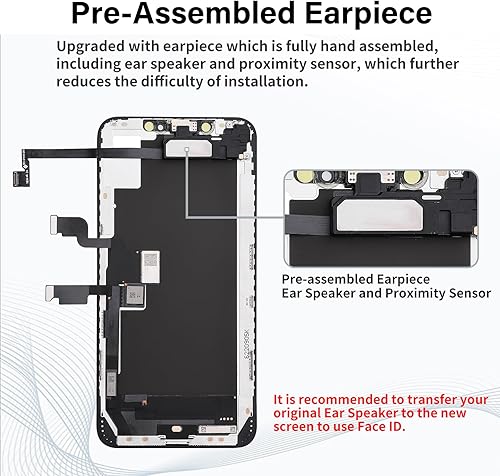 Miniatura 2 de Reemplazo de pantalla para iPhone Xs Max con sensor de proximidad de altavoz de oído 6.5 pulgadas, pantalla LCD, digitalizador táctil 3D, montaje