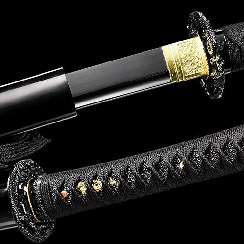 Miniatura 5 de Zhangswords Samurai Katana Espada hecha a mano de acero de alto carbono 1095 Japonesa Real Katana Espada de Espiga Completa Afilada
