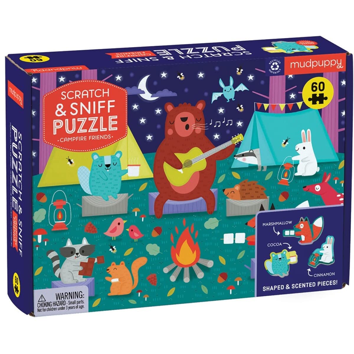 Puzzle Giocattolo Amish Rotolo Campfire Divertente Fuoco &ndash; 15-25 Pezzi Legno Colorato - Nuovo Design USA