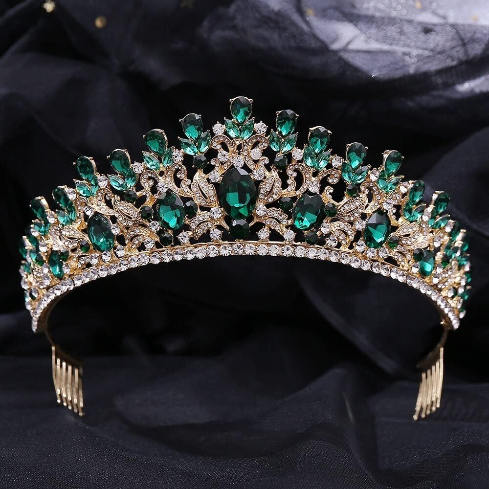 Diamentowa Tiara Vintage złoty kryształ diademy ślubne korona grzebienie Rhinestone korowód Diadem Collares opaska ślubne akcesoria do włosów