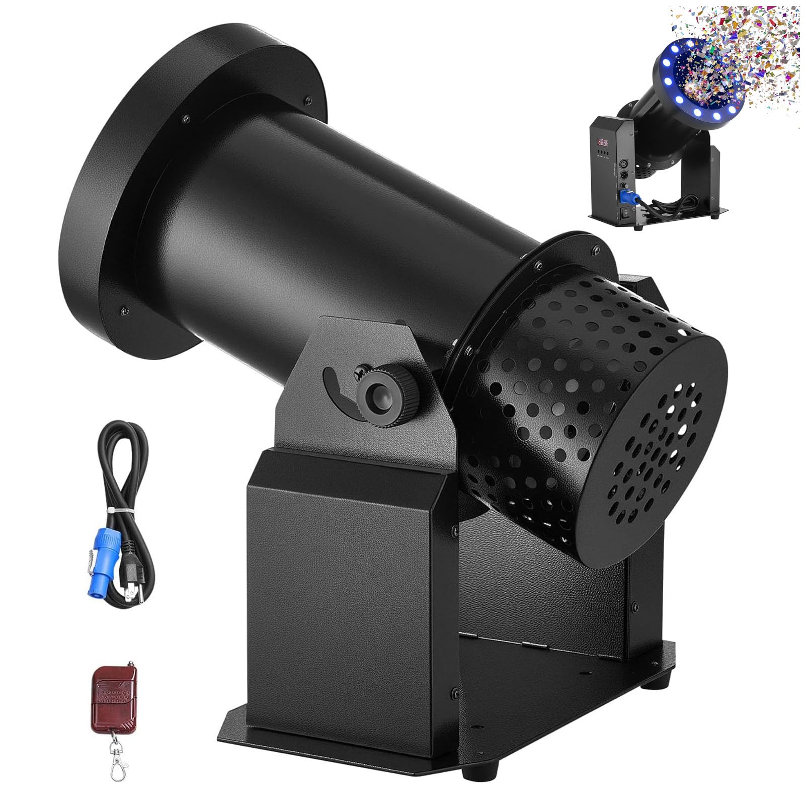 ZEEKYFOR Electric Confetti Machine for Stage and Concert - 1500W LED Confetti Cannon with Remote Control for Weddings, Festivals, and Nightclub Party