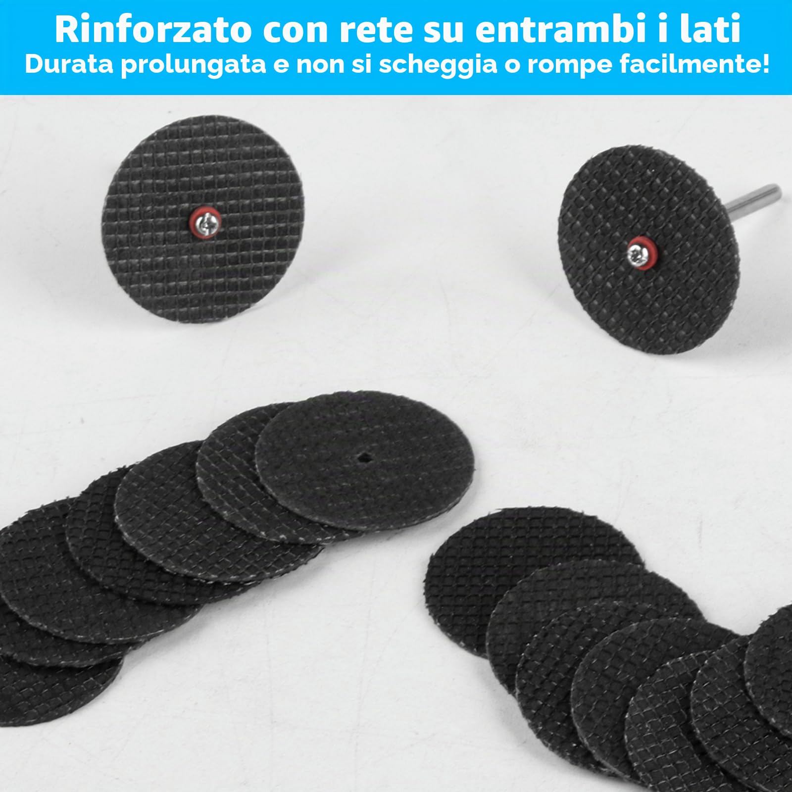 60 dischi da taglio compatibili con Dremel, 32 mm per accessori rotanti, set di dischi da taglio per metallo acciaio