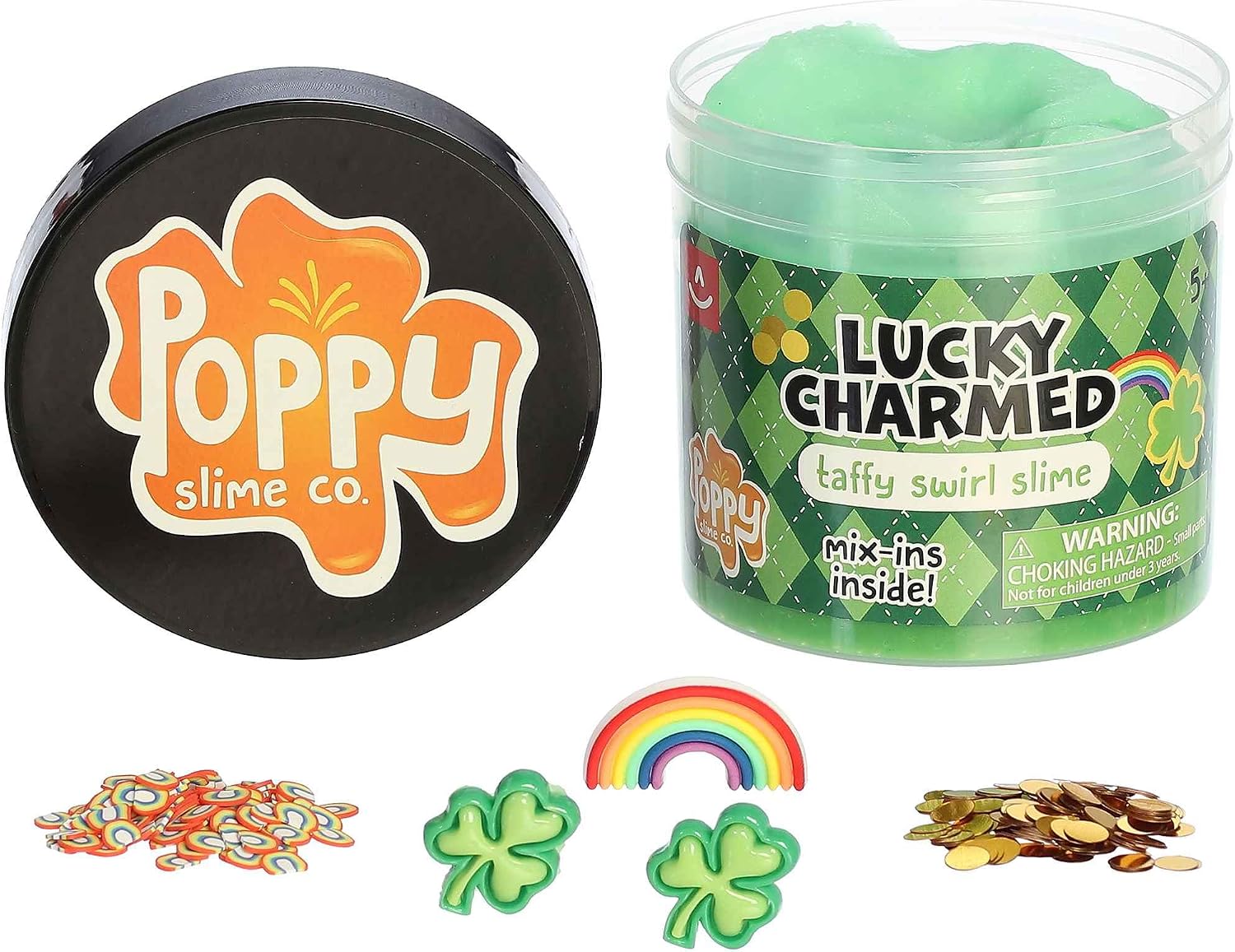 Aurora® Toys Gooey Poppy Slime Co.™ Lucky Charmed Slime Toy - Sensory Play for Fun Playdates - for Kids 5+ Years, Adults, and Parents - Green 11.3 oz