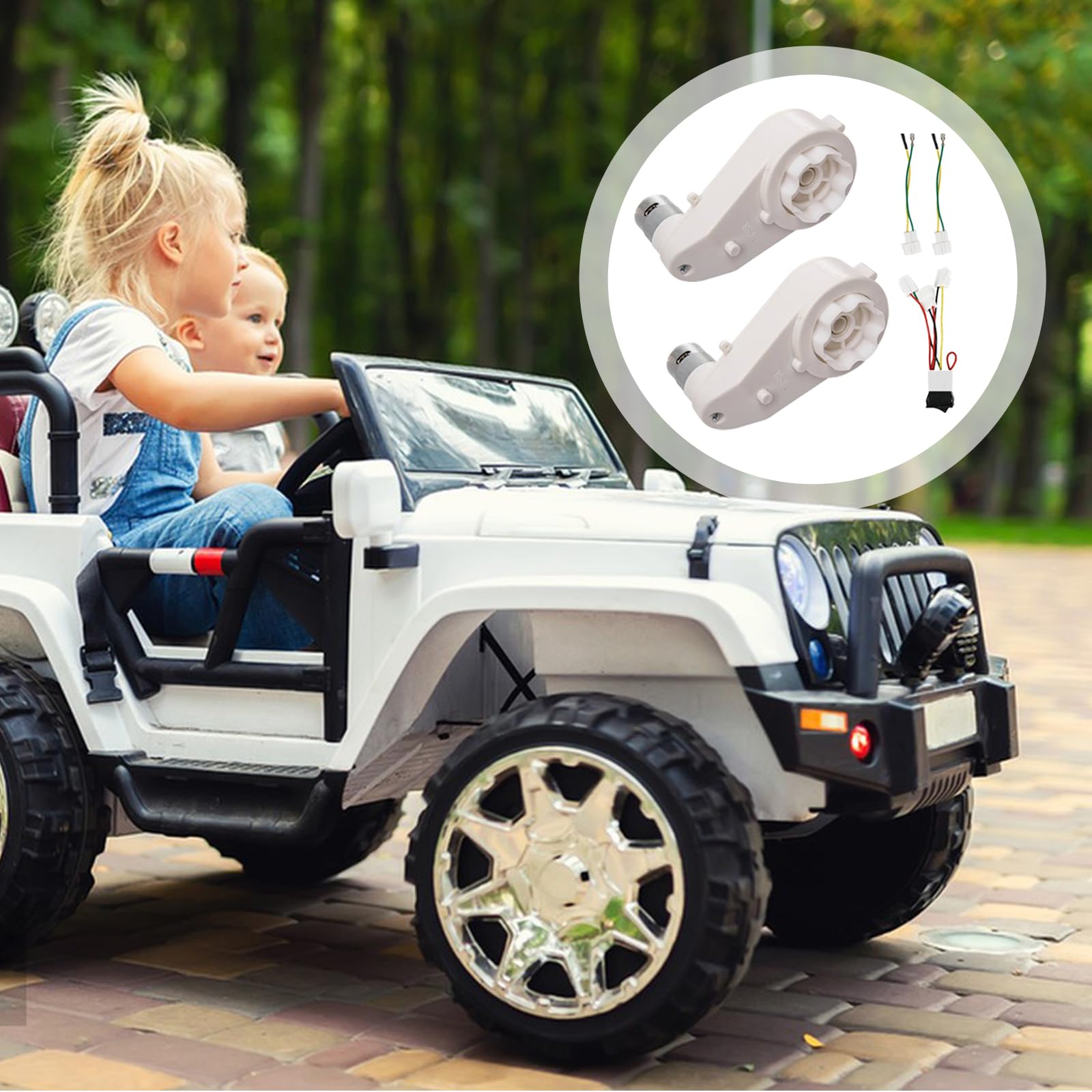 Aisny 2 Moteurs électriques 12V 18A 160W 40000 TR/Min RS550 Blanc pour Voiture Electrique Enfant, Moteur électrique Pièces Détachées Voiture