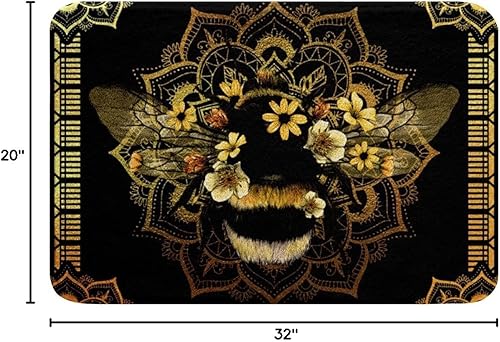 Miniatura 2 de Erosebridal Alfombras de baño de abejas para niños, decoración gótica, alfombra de baño, animales salvajes, accesorios de baño, 20 x 32 pulgadas,