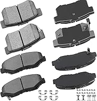 Vista 21 de cciyu D1094 D1100 Kit de pastillas de freno de cerámica delanteras y traseras, 8 piezas para Nissan Frontier 2005-2018, 2005-2015 para Nissan