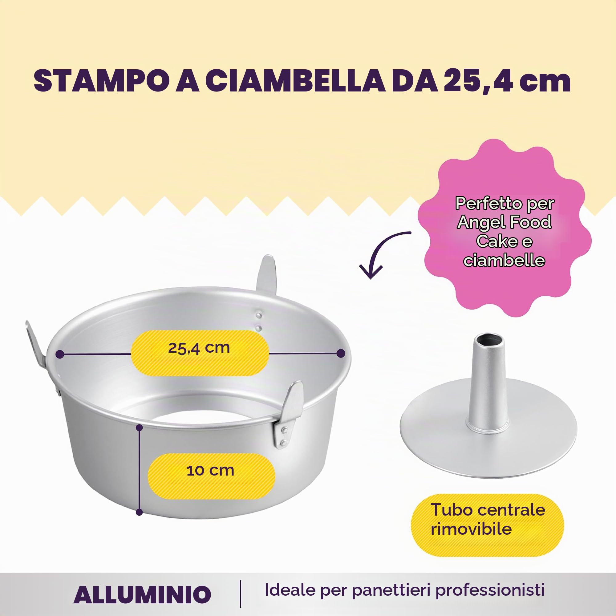 Wilton 2105-2525 Stampo Angel Food, Alluminio, Multicolore, 14.15x25.55x26.19 cm