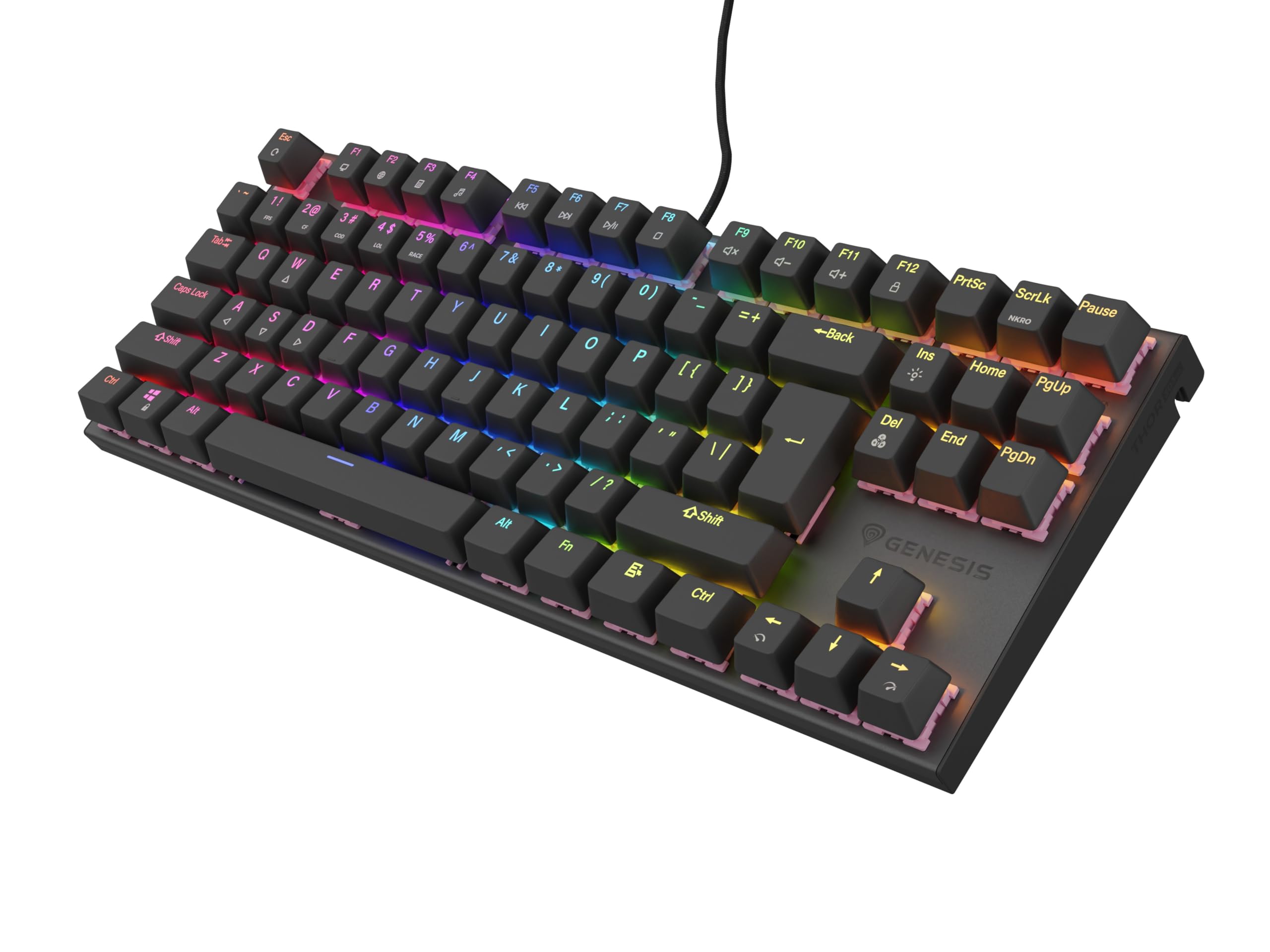 Klawiatura Genesis KLAWIATURA DLA GRACZY GENESIS THOR 303 TKL US PODÅšWIETLENIE RGB MECHANICZNA SILENT SWITCH HOT SWAP