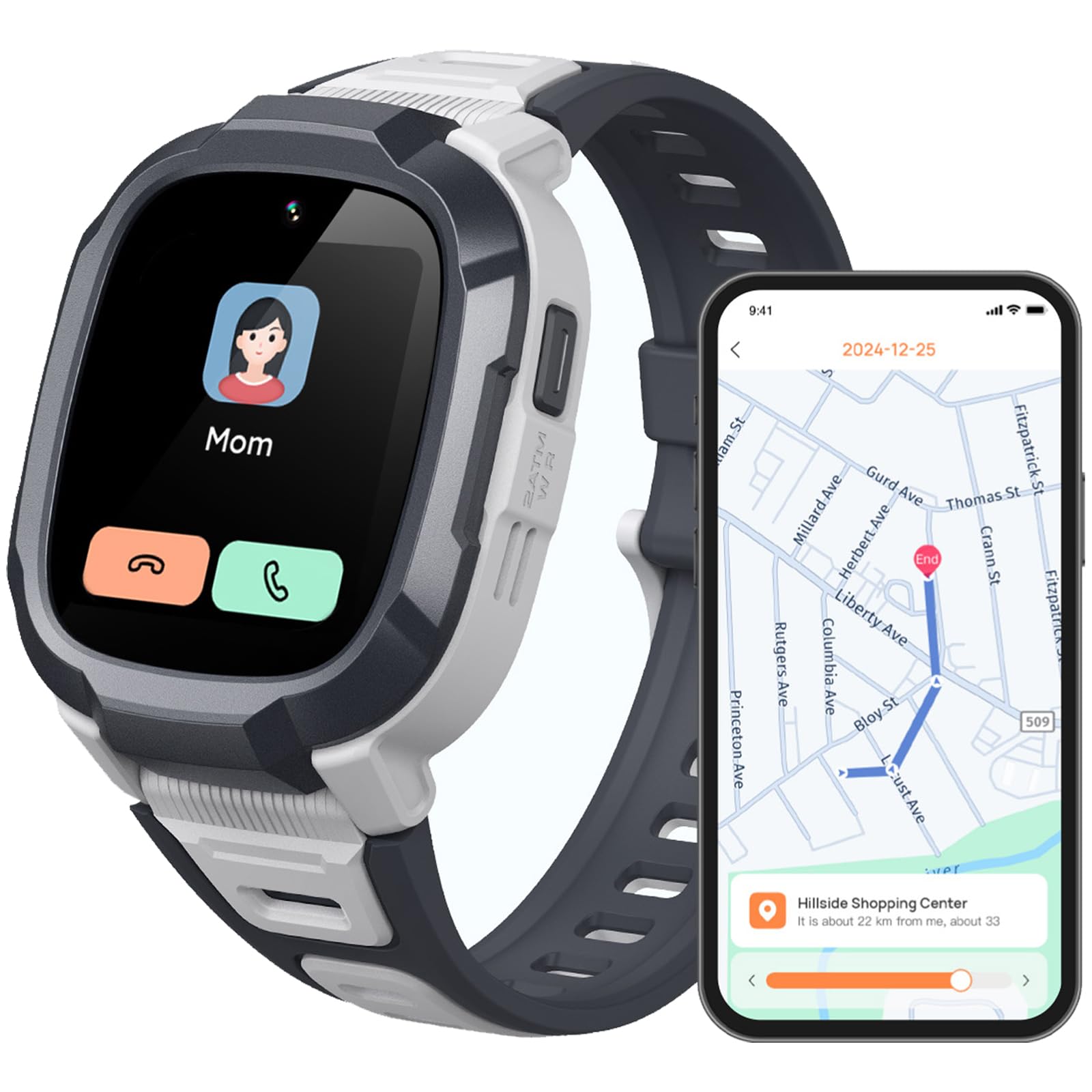 Mibro Kids Watch Phone P6 Montre Connectée Enfant 4G Caméra 2MP, Localisation GPS 7-en-1, Alerte SOS, Autonomie 5 Jours Usage Quotidien, Étanche 2ATM - Idéal Sécurité et Communication (Gris)