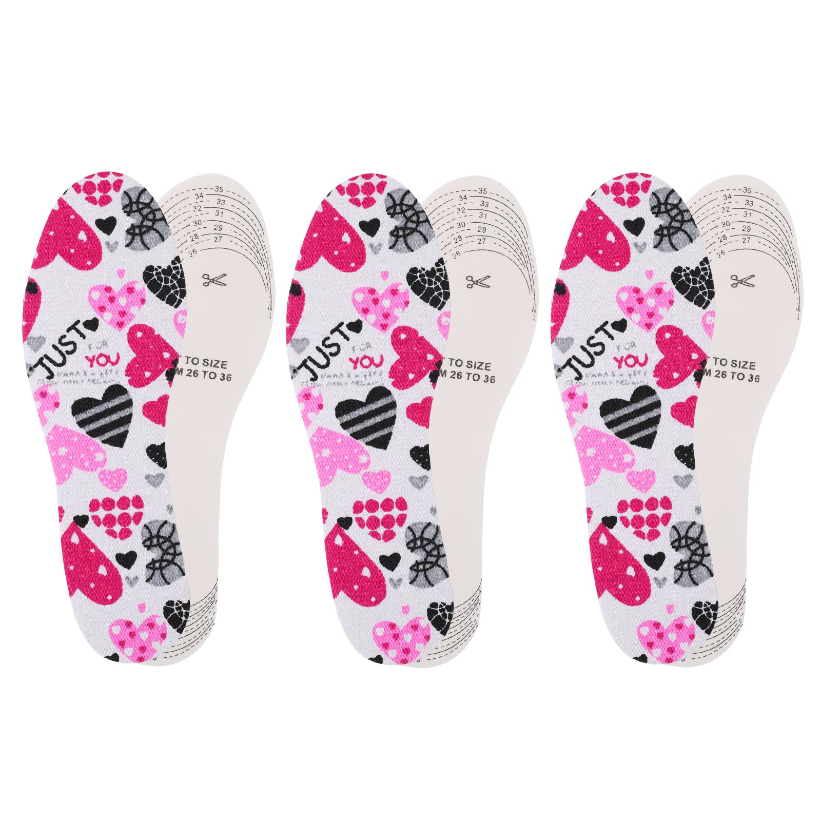 WLLHYFWLLHYF 3 Pairs Shoe Insoles for Kids Memory Sponge Shoe Inserts Kids Heel Grips Soft and Breathable Child Size Insoles Cut Any Size for Children and Toddler Spring Summer