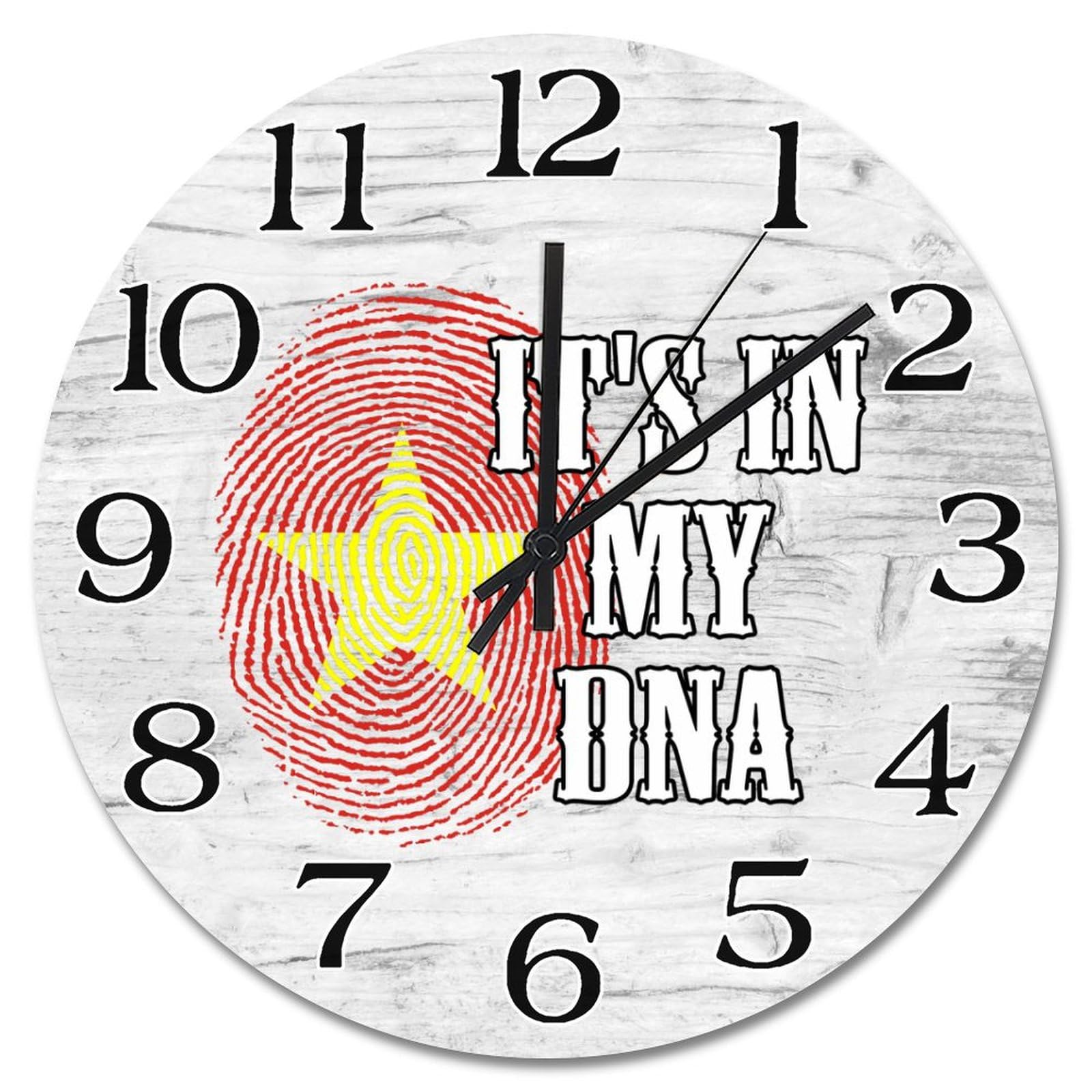 Horloge murale drapeau Vietnam 30cm silencieuse à piles pour salon