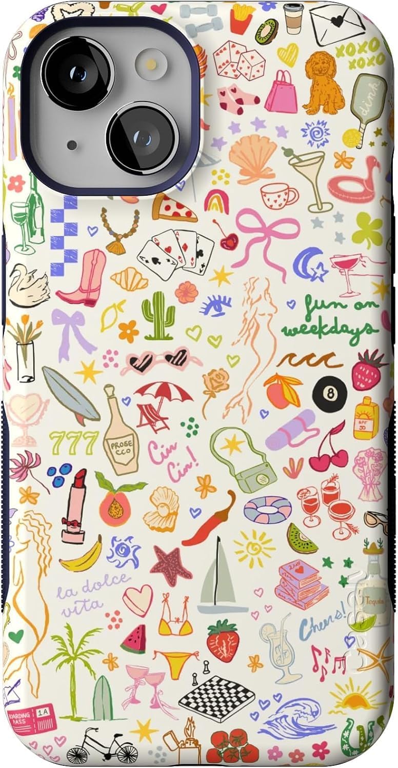 Casely iPhone 14 Case | All The Fun Things | Fun on Weekdays | Bold Protective Design | Compatible with MagSafe