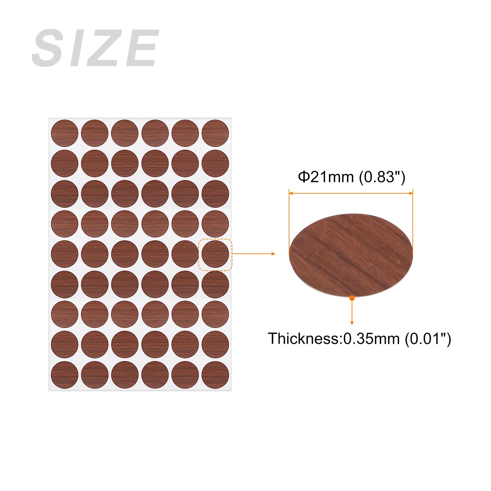 METALLIXITY Screw Hole Cover Stickers (21mm Dia) 162Pcs in 3 Sheet, PVC Shelf Peg Sealing Caps Waterproof - Image 2