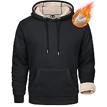 Men's Heavy Hoodie Sherpa Fleece Lined Pullover Thick Winter Hooded Sweatshirt